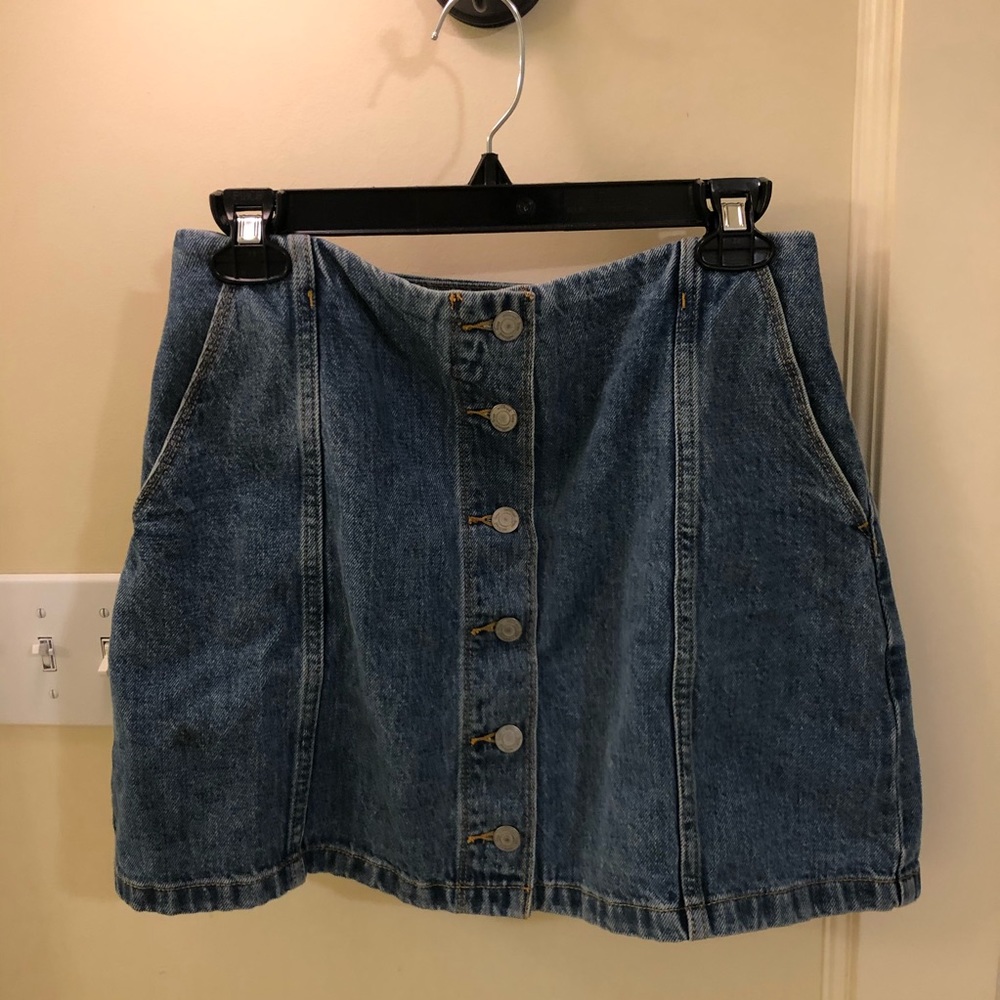 Denim Skirt with Buttons